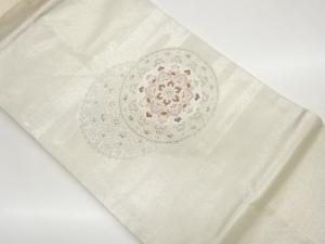 ヱ霞に鏡裏模様織出し名古屋帯